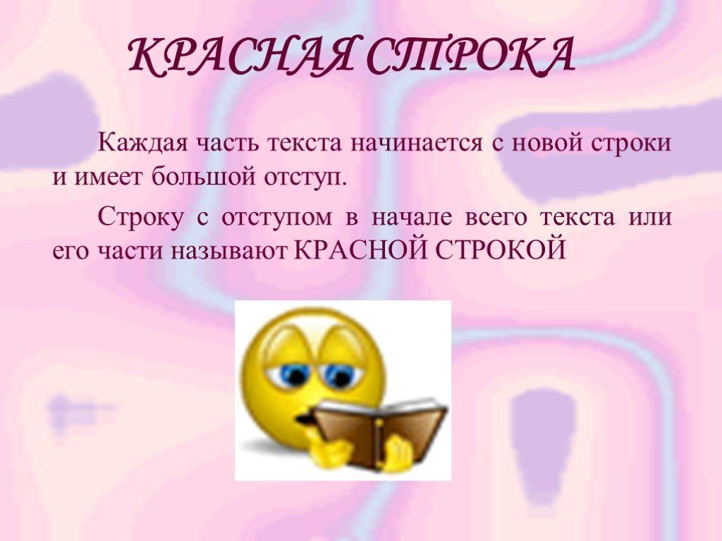 Началась части слова. Красная строка в тексте. Правило красной строки. Часть текста которая начинается с красной строки. Красная строка 1 класс правило.